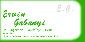 ervin gabanyi business card